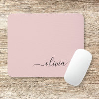 Blush Dusty Pink Girly Script Monogram Name Modern