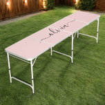 Blush Dusty Pink Modern Script Girly Monogram Name Beer Pong Table<br><div class="desc">Blush Dusty Pink Simple Script Name Beer Pong Table. This makes the perfect sweet 16 birthday,  wedding,  bridal shower,  anniversary,  baby shower or bachelorette party gift for someone that loves glam luxury and chic styles.</div>