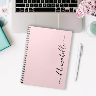 Blush Dusty Pink Personalised Name Notebook
