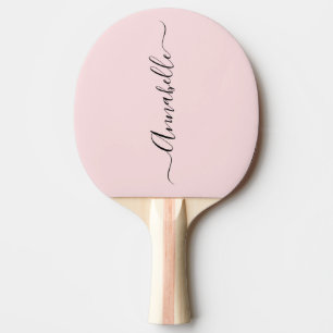 Blush Dusty Pink Personalised Name Ping Pong Paddle