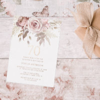 Blush & Dusty Rose 70th Birthday Party Rose Gold