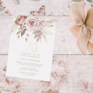 Blush & Dusty Rose 70th Birthday Party Rose Gold