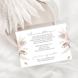 Blush Dusty Rose Floral Wedding Accommodation Enclosure Card