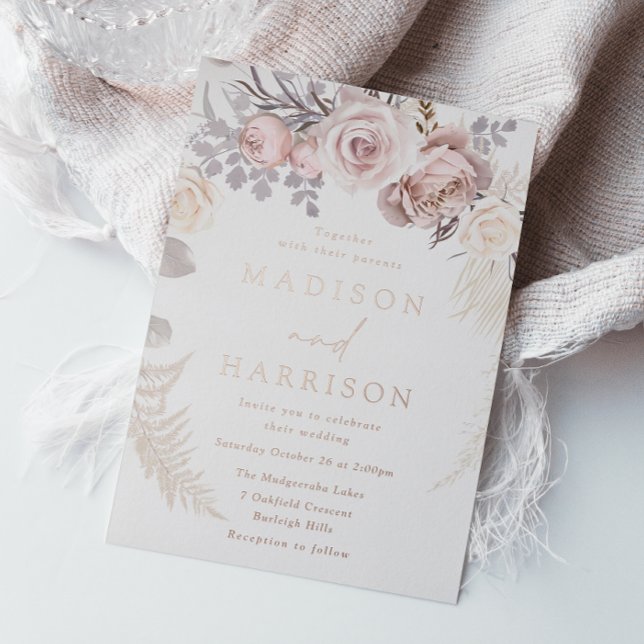 Blush & Dusty Rose Gold Floral Wreath Wedding (Creator Uploaded)