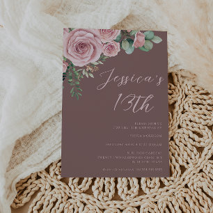 Blush Elegance 13th Birthday Party Invitation