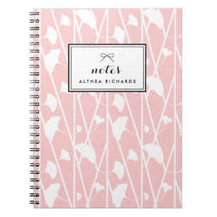 Blush Elegant Floral Vines Pattern Personalised Notebook