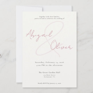 Blush Elegant & Minimal | Modern & Simple Wedding Invitation