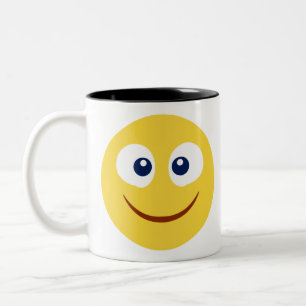 Blush Emoji Two-Tone Coffee Mug