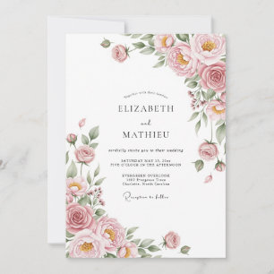 Blush Ethereal Bloom Wedding Invitation