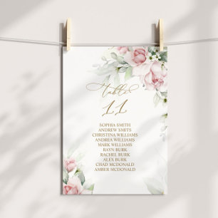 Blush & Eucalyptus Table Number 11 Seating Chart