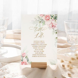 Blush & Eucalyptus Table Number 12 Seating Chart