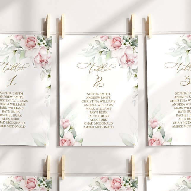 Blush & Eucalyptus Table Number 2 Seating Chart (Creator Uploaded)