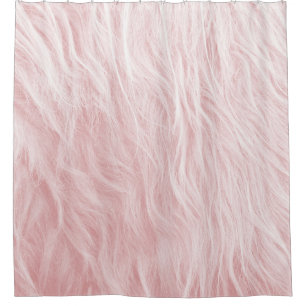 Blush Faux Highland Cow Fur #1 (Faux Fur) #animal Shower Curtain