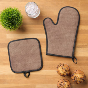 Blush Faux Linen (linen look) Oven Mitt & Pot Holder Set