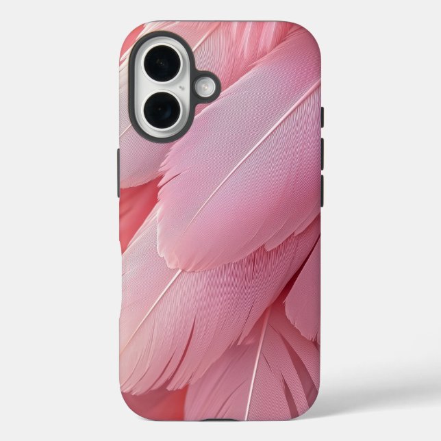 Blush Flamingo Feather Phone Case (Back)