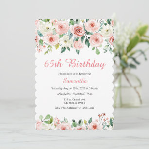 Blush Floral 65th Birthday Invite
