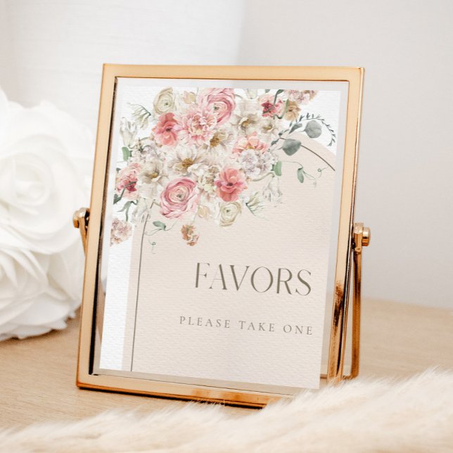 Blush Floral Arch Favours Sign (Creator Uploaded)