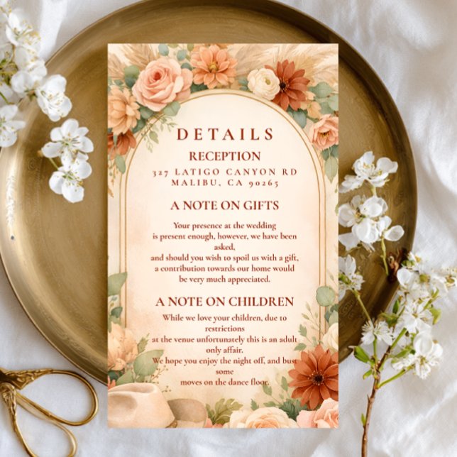 Blush Floral Arch Wedding Enclosure Card (Creator Uploaded)