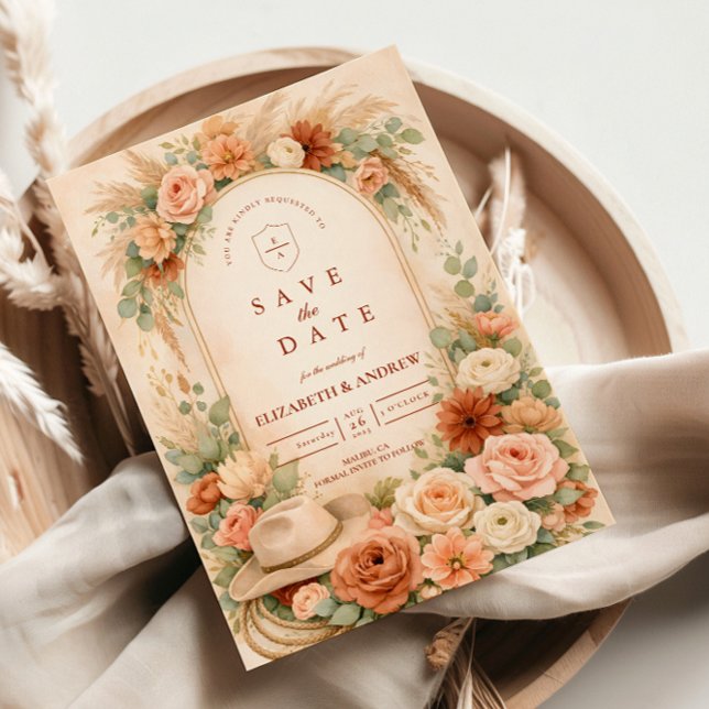 Blush Floral Arch Wedding Save The Date (Creator Uploaded)