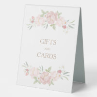 Blush Floral Baby Shower Gifts and Cards Sign