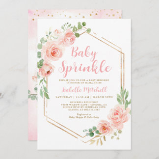 Blush Floral Baby Sprinkle Invitation