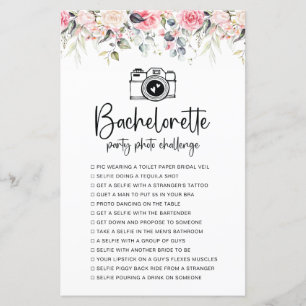 Blush Floral Bachelorette Photo Challenge Game