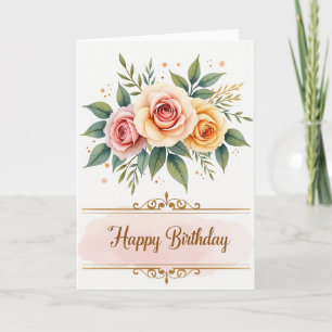 Blush Floral Birthday Card