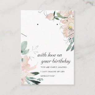 BLUSH FLORAL BIRTHDAY GIFT NECKLACE EARRING CARD