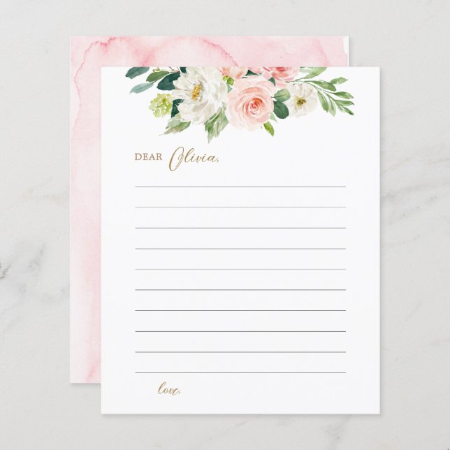 Blush Floral Birthday Time Capsule Cards (Front/Back)