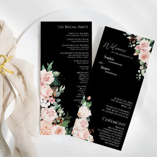Blush Floral Black Wedding Flat Program