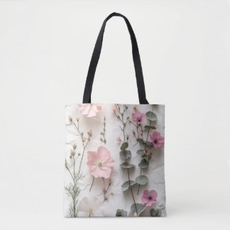 Blush Floral Botanical Tote Bag