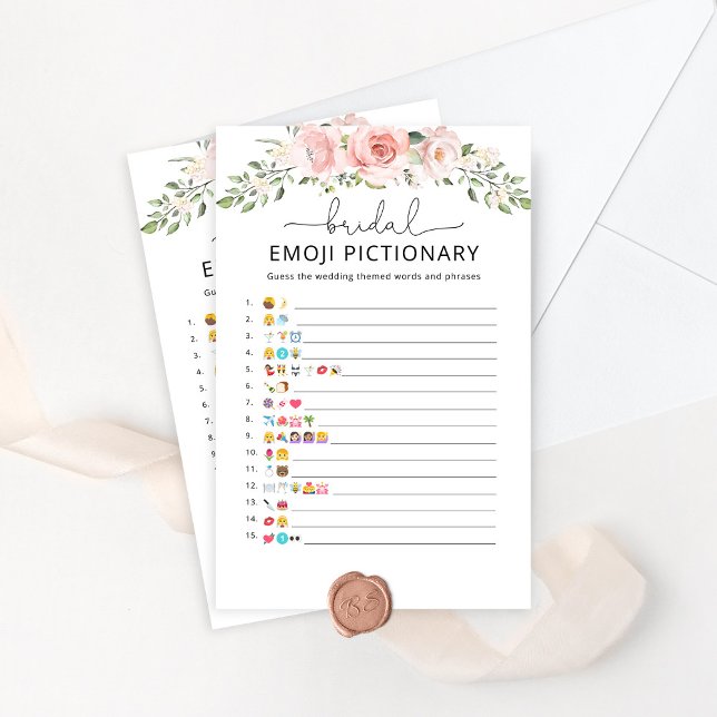 Blush floral bridal emoji pictionary game (Creator Uploaded)