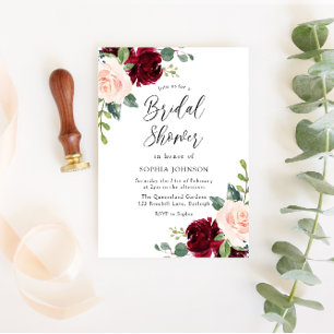Blush Floral Bridal Shower Bridal Shower Invitation