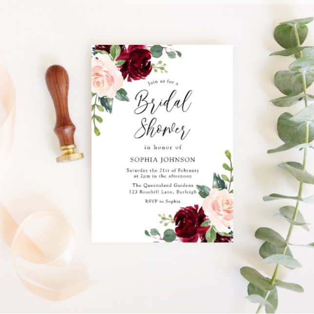 Blush Floral Bridal Shower Bridal Shower Invitation (Creator Uploaded)