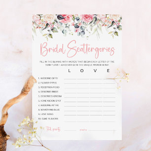Blush Floral Bridal Shower Game Card