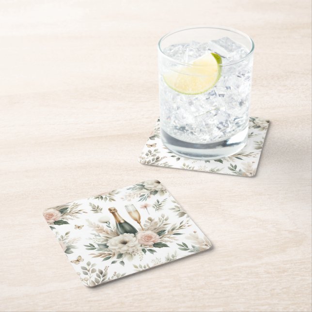 Blush Floral Champagne Coasters (Insitu)