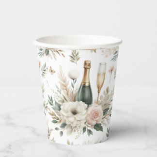Blush Floral Champagne Cups