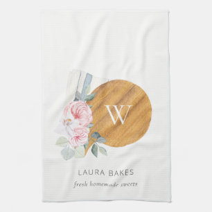 Blush Floral Chopping Board Napkin Catering