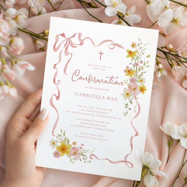 Blush Floral Confirmation Invitation (Creator Uploaded)