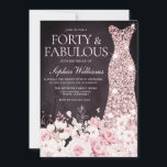 Blush Floral & Dress Burgundy 40th Birthday Party Invitation<br><div class="desc">Blush Floral & Dress Burgundy Maroon Watercolor 40th Birthday Party & Fabulous 40th Birthday Party Forty & fabulous invite

See matching collection in Niche and Nest Store

Many thanks</div>