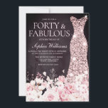Blush Floral & Dress Burgundy 40th Birthday Party Invitation<br><div class="desc">Blush Floral & Dress Burgundy Maroon Watercolor 40th Birthday Party & Fabulous 40th Birthday Party Forty & fabulous invite

See matching collection in Niche and Nest Store

Many thanks</div>