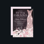 Blush Floral & Dress Burgundy 50th Birthday Party Invitation<br><div class="desc">Blush Floral & Dress Burgundy Maroon Watercolor 50th Birthday Party & Fabulous 50th Birthday Party Fifty & fabulous invite

See matching collection in Niche and Nest Store

Many thanks</div>