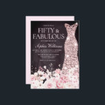Blush Floral & Dress Burgundy 50th Birthday Party Invitation<br><div class="desc">Blush Floral & Dress Burgundy Maroon Watercolor 50th Birthday Party & Fabulous 50th Birthday Party Fifty & fabulous invite

See matching collection in Niche and Nest Store

Many thanks</div>