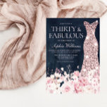 Blush Floral & Dress Navy 30th Birthday Party Invitation<br><div class="desc">Blush Floral & Dress Navy Blue Watercolor 30th Birthday Party & Fabulous 30th Birthday Party Thirty & fabulous invite

See matching collection in Niche and Nest Store

Many thanks</div>