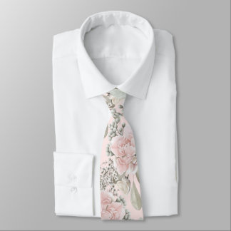 Blush floral dusty rose boho Groomsman gift Tie