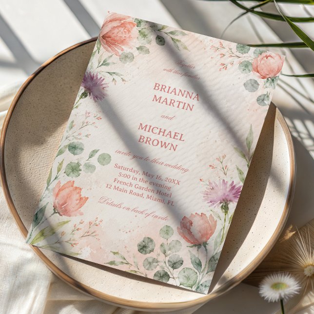 Blush Floral Elegant Invitation (Creator Uploaded)