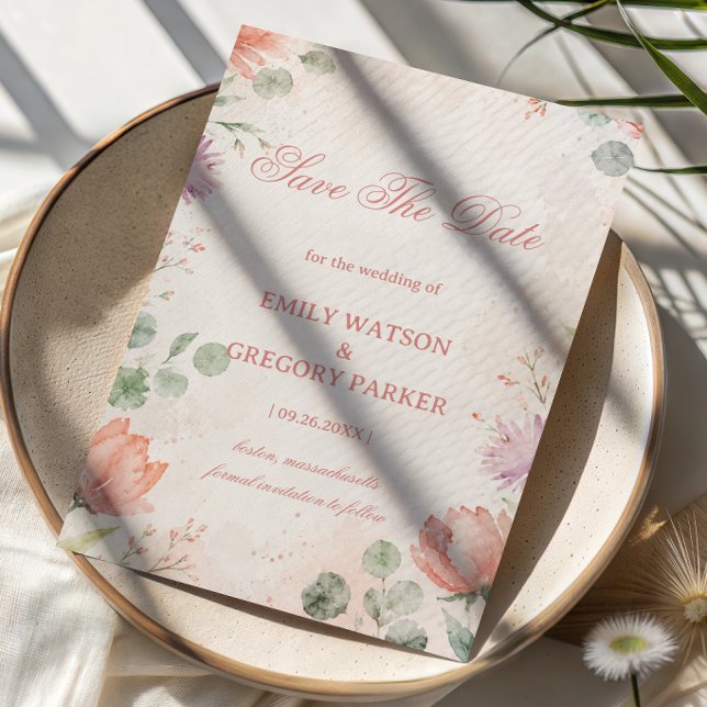 Blush Floral Elegant Save The Date (Creator Uploaded)