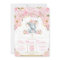 Blush Floral Elephant Baptism Invitations Girl