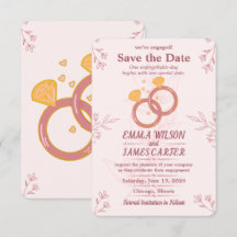 Blush Floral Engagement Save the Date Editable