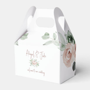 Blush Floral Eucalyptus Wedding Favour Box